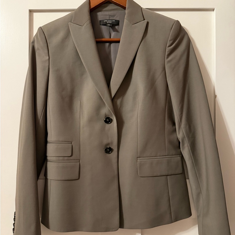 Vintage Wool Ann Taylor Women's Gray Blazer